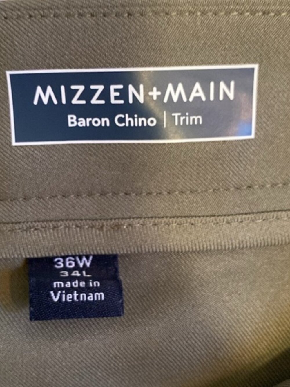 Mizzen Main Men’s Pants Baron Chino Trim Fit Performance Golf Pants size 36 - Picture 4 of 9